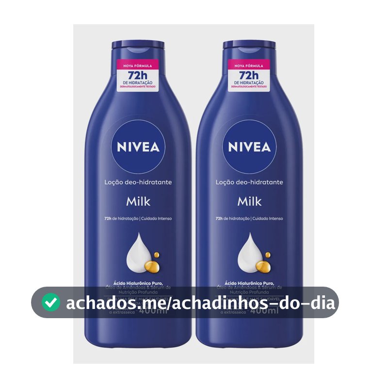 2 Loção Nivea Body Milk Hidratante Pele Seca Extrasseca