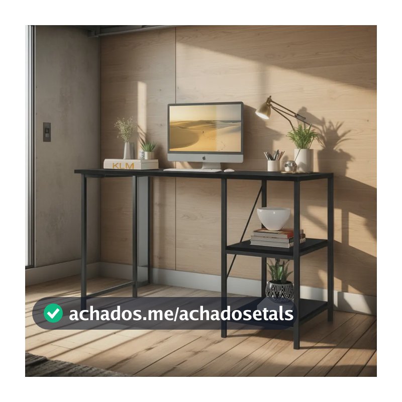 Escrivaninha Mesa Office Estilo Industrial 1.10 M Klm Store Preto
