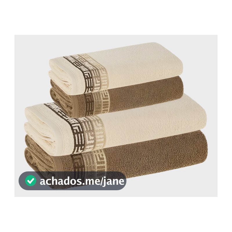 Jogo De Toalhas 4 Pçs Fio Cardado 100% Algodão Bosco Karsten