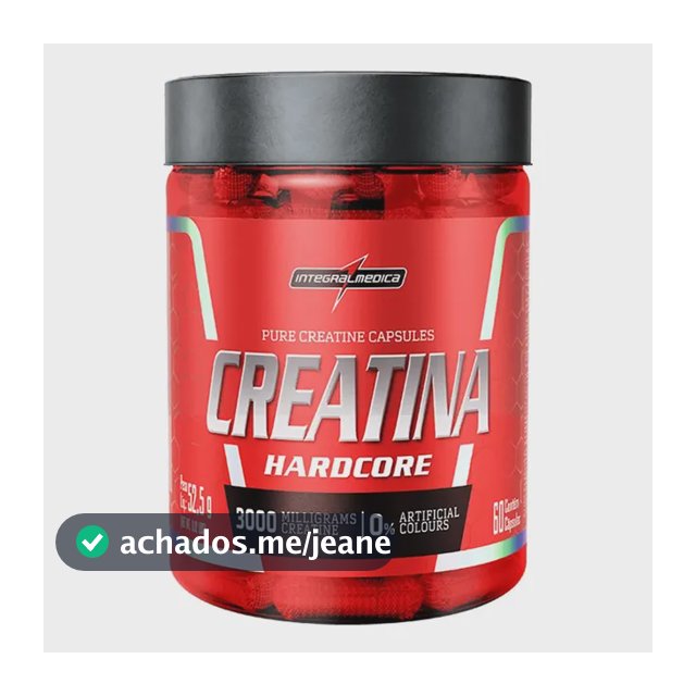 Creatina Integralmedica 100% Pura 60 Cápsulas - Aumento de Resistência e Desempenho para Atletas e Treinos Intensos