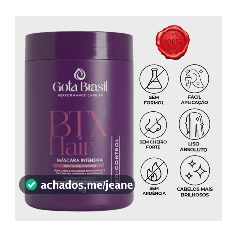 Btx Organico Sem Formol 1kg Gota Brasil