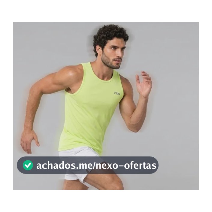 Regata Fila Basic Sports Corrida Treino Academia Amarelo Neon Liso G