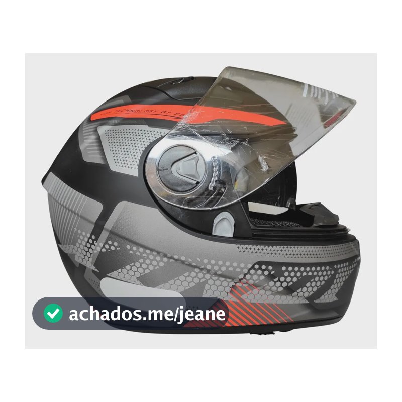Capacete Moto Ebf Furious Preto Vermelho C/ Óculos Tamanho do capacete 58
