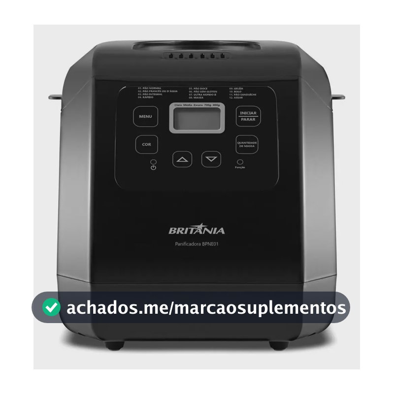Panificadora Britânia Digital 12 Programas 3l Bpne01 Preto 127v
