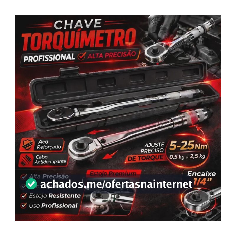Torquimetro Estalo Mini P/ Soquete 1/4 5-25 Nm 0,5kg A 2,5kg MFL