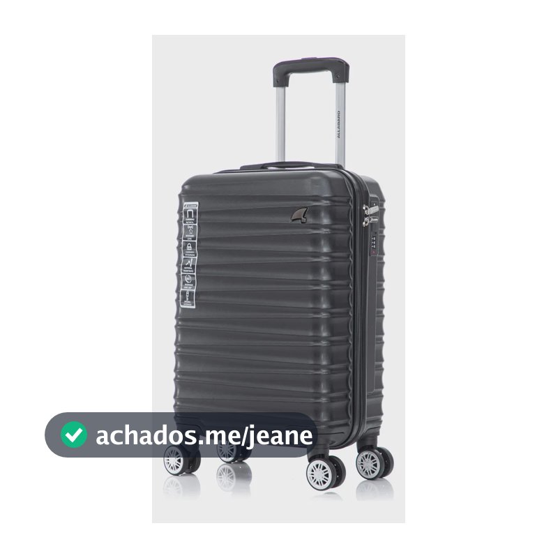 Mala de Bordo 10kg Allabard Pisa Preto Casco ABS Premium