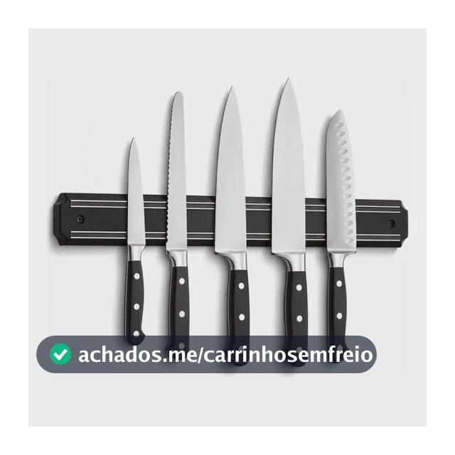 Barra Magnética Imã Suporte Cozinha Facas Ferramentas 33cm Preto