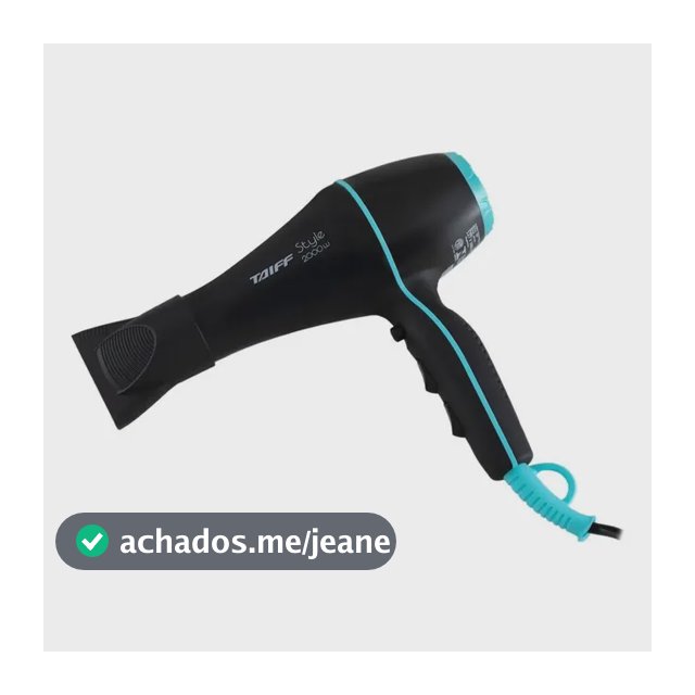Secador De Cabelo Taiff Style Preto 2000w Preto 110v