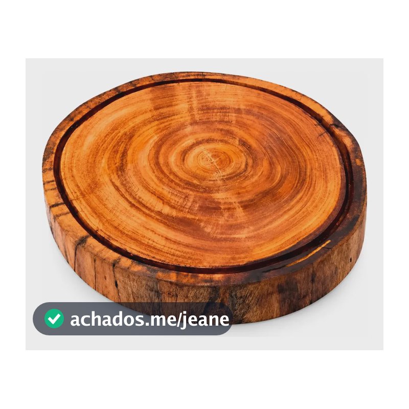 Tabua De Churrasco Madeira Hidratada Rustica Grande 35x35 Rustica Madeira