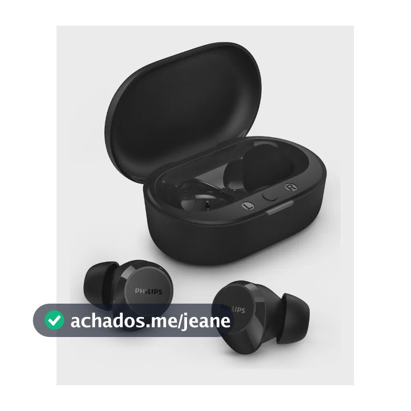 Fone Bluetooth Philips TAT1209BK TWS IPX4 18h com Estojo