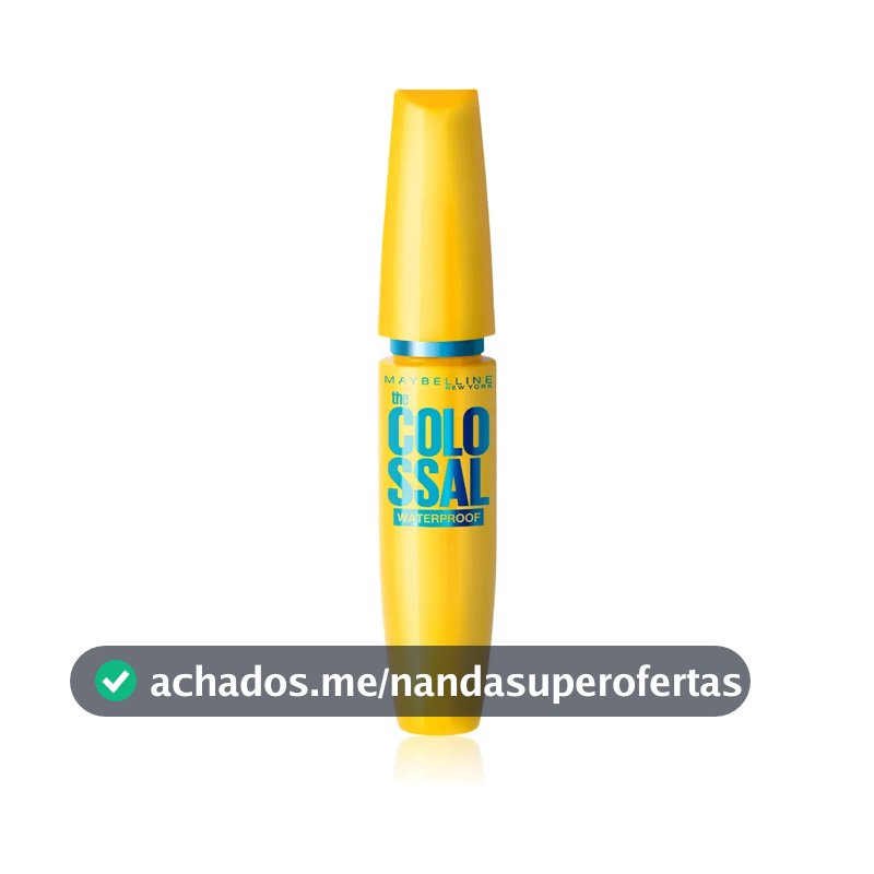 Máscara de Cílios À Prova D'Água com Colágeno, Volume Express, Longa Duração, Definição Intensa, Não Empelota, Cor Preto, The Colossal Maybelline NY, 8ml