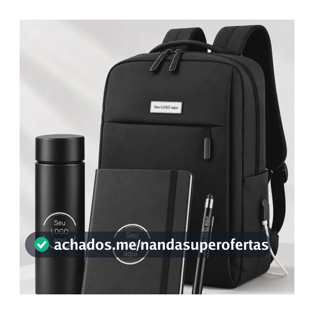 Kit Executivo Mochila Garrafa Canet Bloco Personalizado Logo