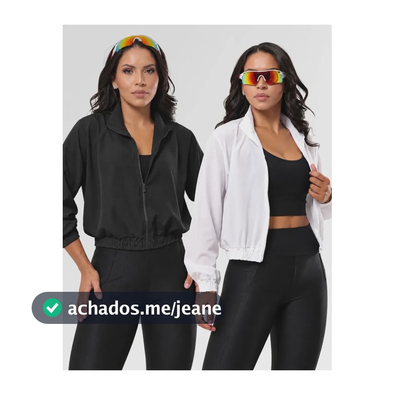 Kit2 Jaqueta Corta Vento Feminina Fitness Esportiva Academia Preto-branco 36 - 42 Liso