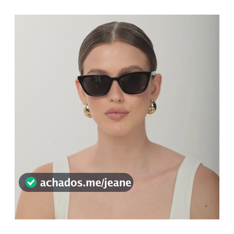 Óculos De Sol Feminino Blogueira Uv400 Stela - Ór Eyewear Cor Preto Desenho Gatinho