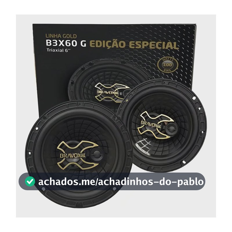 Tipo de alto-falante triaxial Bravox B3X60 Cor Preto x 2 unidades