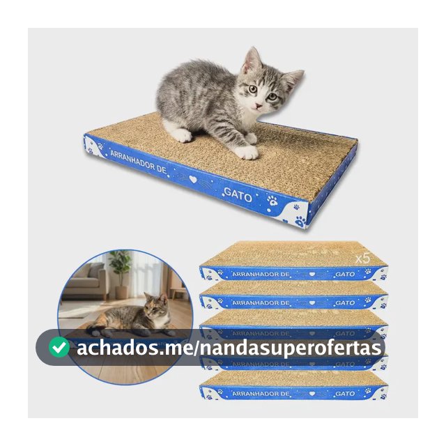 Kit 5x Arranhador Para Gato Papelão Protetor Sofá Antistress Bege