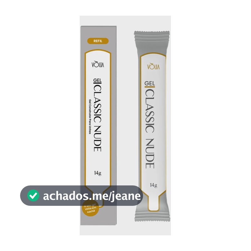 Refil Sachê Gel Para Unhas Vólia Classic Nude 14g