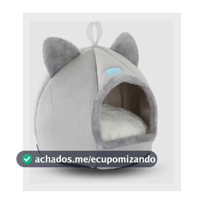 Caminha Cama Tenda Luxo Cabana Toca Para Gatos Iglu 40cm Cinza