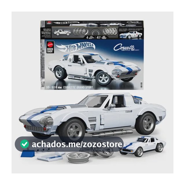 Mattel Blocos de Montar - Corvette Grand Sport - 1:16 - 918 Peças - Hot Wheels