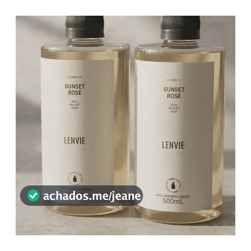 Refil Sabonete Líquido Lenvie Sunset Rosé 500ml Kit 2 | Fragrância Premium