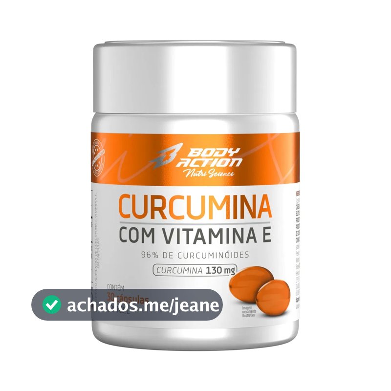 Cúrcuma Com Vitamina E 130mg - 30 Cápsulas Bodyaction Sabor Sem sabor
