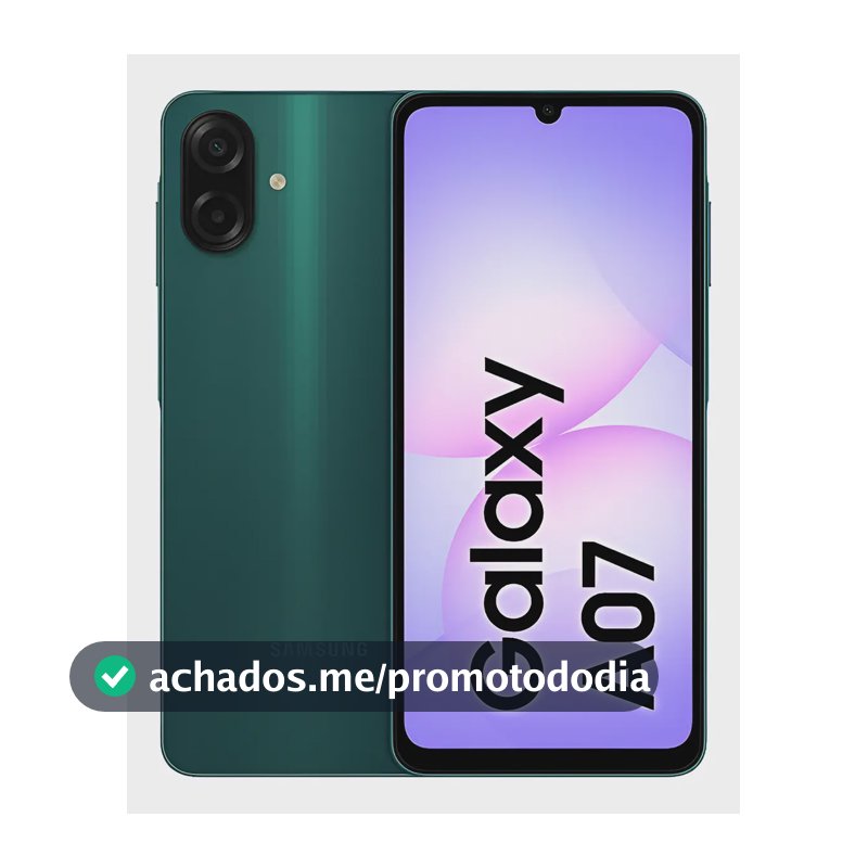 Celular Samsung Galaxy A07 128GB, 4GB, Câm. 50MP, Tela 6.7 - Verde