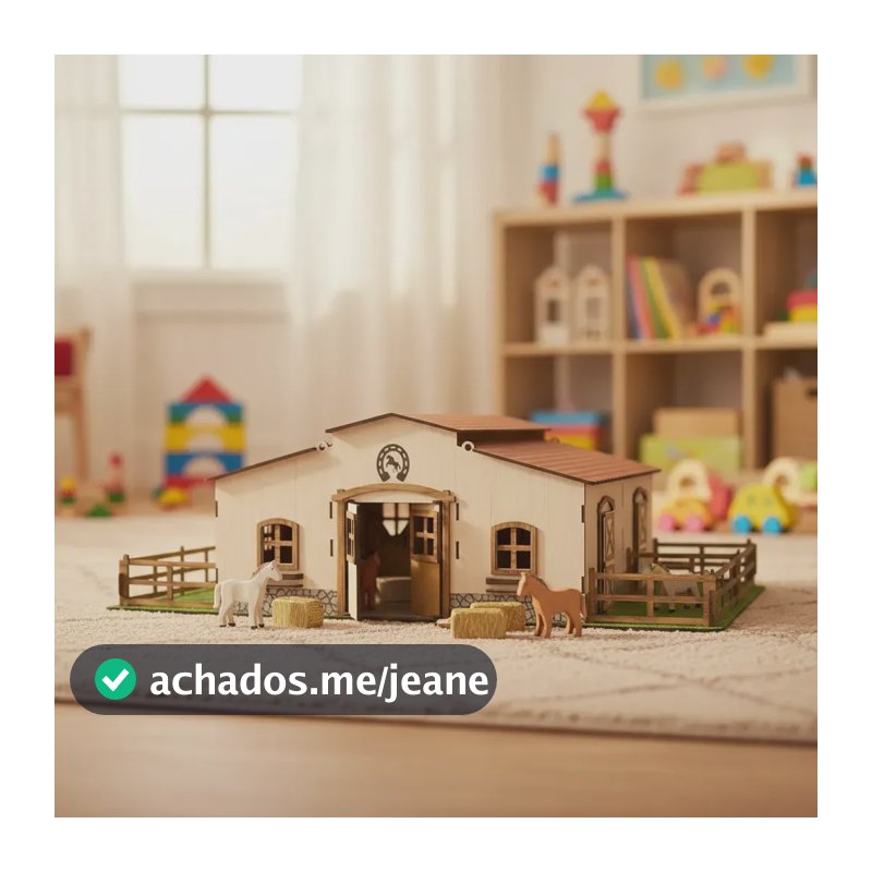 Mini Estábulo Minha Fazendinha de Brinquedos Mdf Criativa