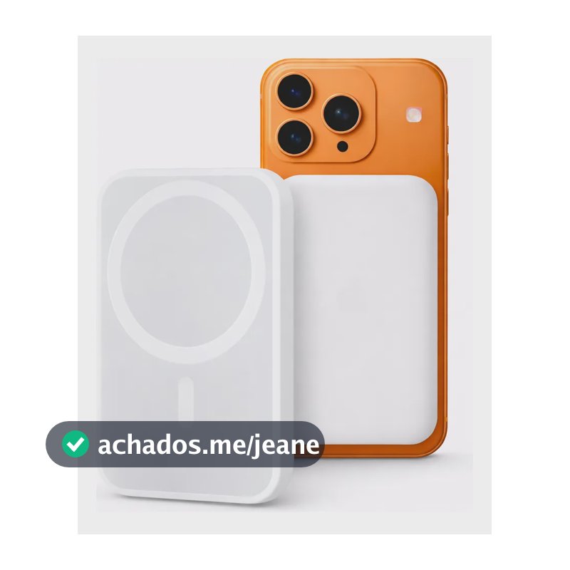 Carregador Por Indução 10000mah Magnético Para iPhone Branco