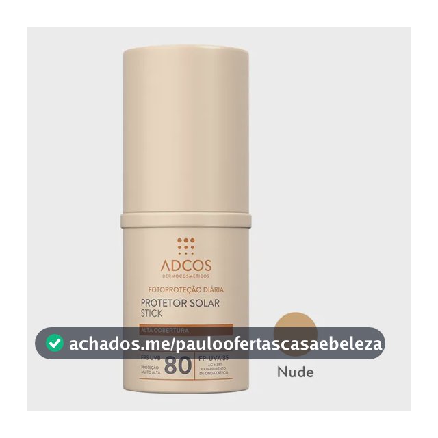 Protetor Solar Adcos Tonalizante Base Stick Fps80 17g- Nude