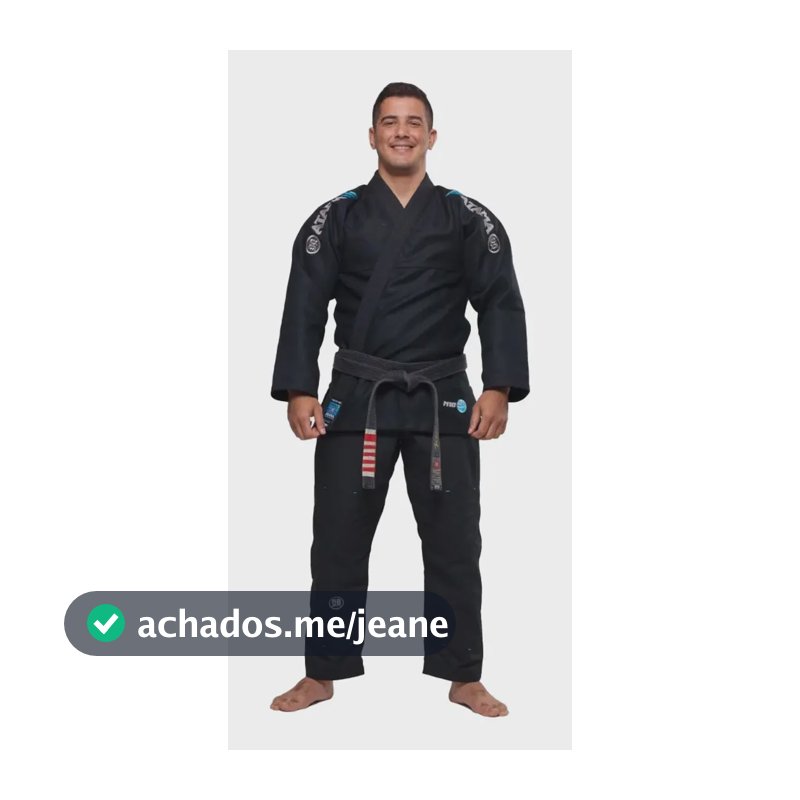 Kimono Jiu Jitsu Atama Mundial 10 Preto Tamanho A2
