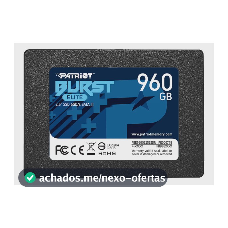 Unidade SSD para notebook Patriot Sata3 2.5 Burst Elite Sata de 960 GB