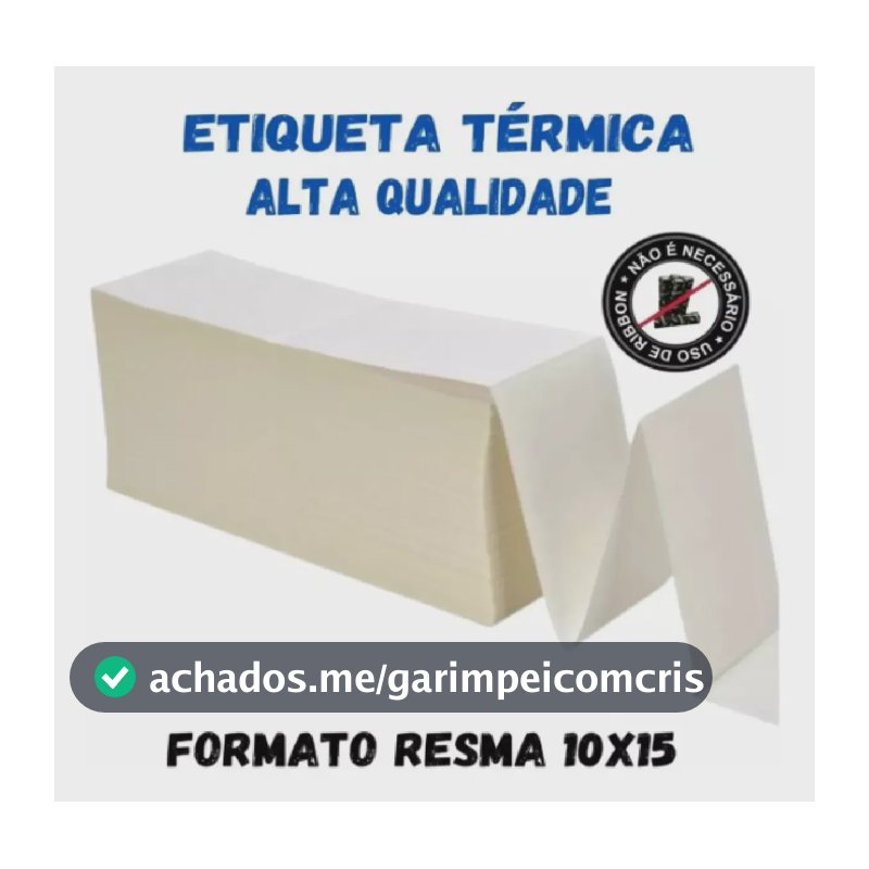 4000 Etiqueta 10x15 Para Impressora Térmica C/ Serrilha Resm Cor Branco Gigantes do Bazar