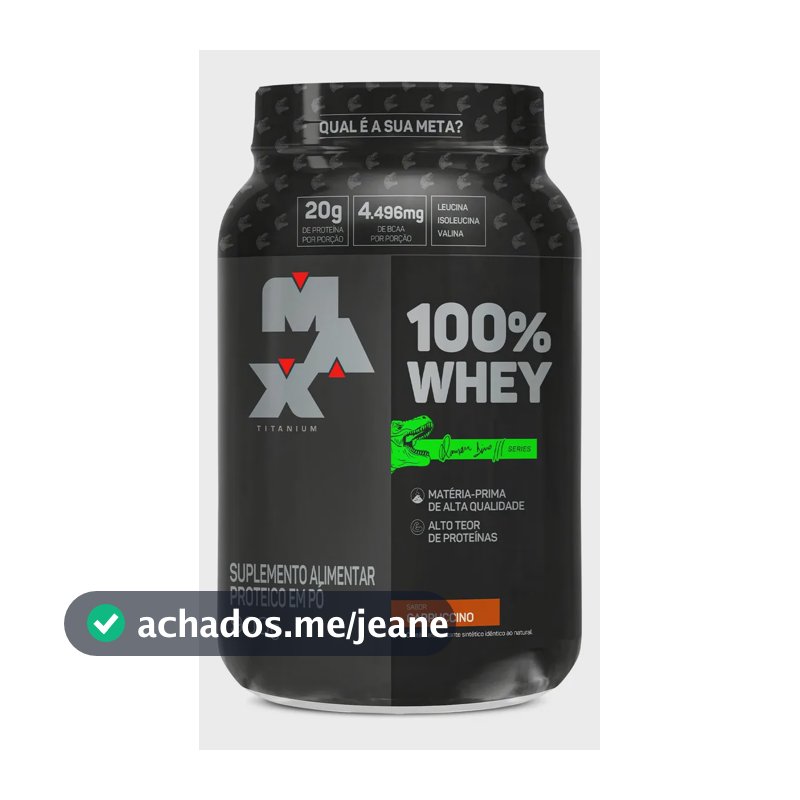 Whey Concetrado Max Titanium 100% Whey Dino Pote 900g Cappuccino