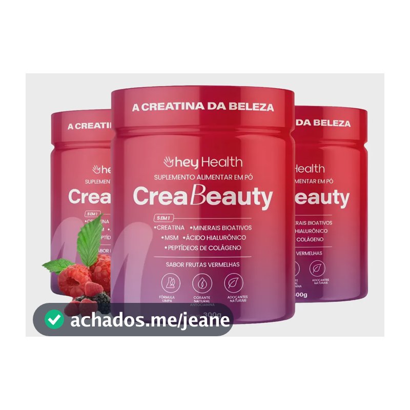 Kit 3 Creatina Creabeauty C/ Colágeno Sabor Frutas Vermelhas Frutas Vermelhas