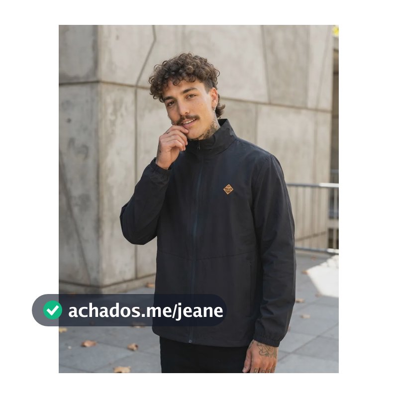 Jaqueta Windbreaker Von Dutch Mini Patch Capuz Leve Grafite G