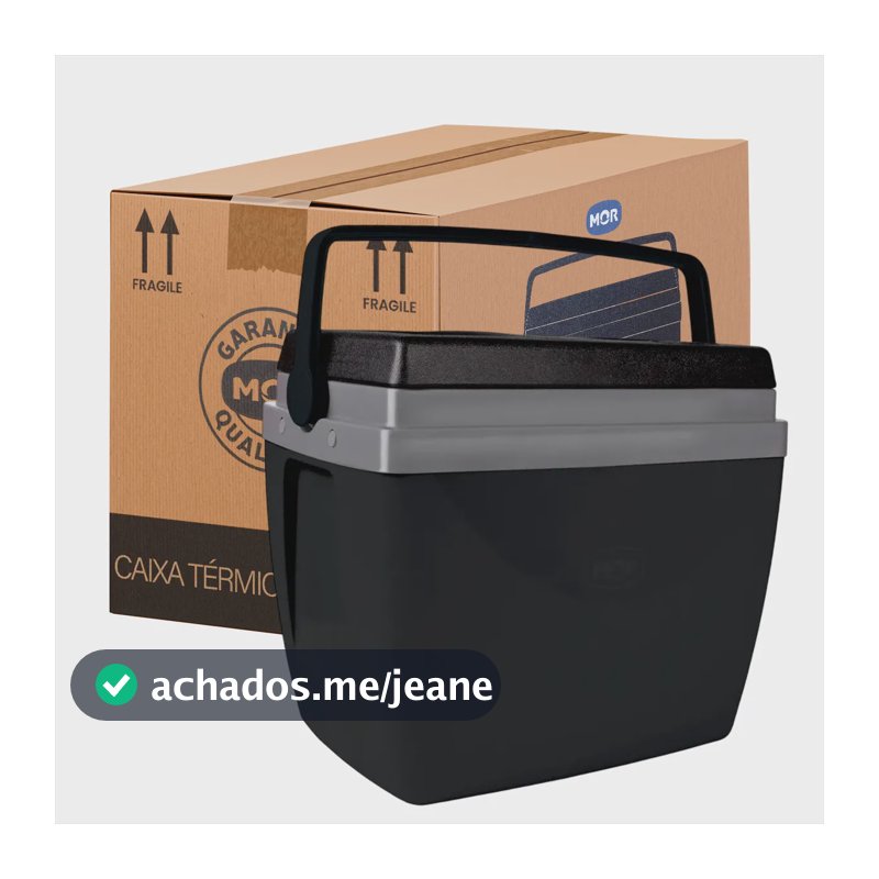 Cooler Praia Mor 34l Conserva Bebidas Alimentos + Tempo Preto