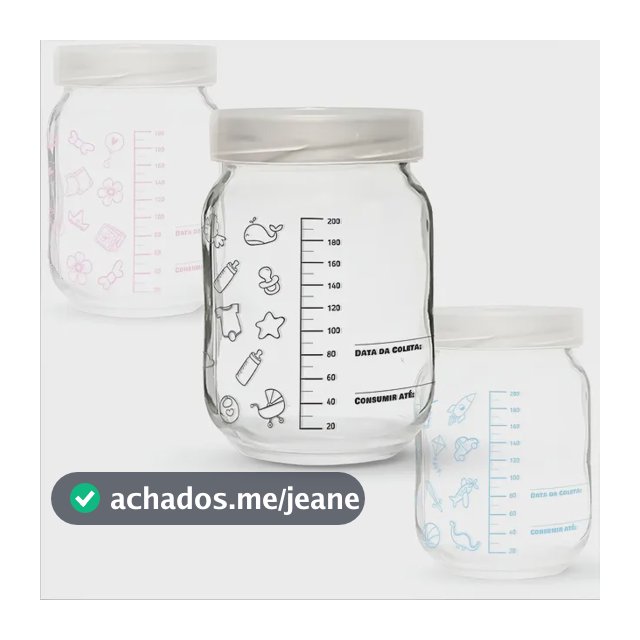 6 Frascos / Potes Vidro P/ Leite Materno - Graduação 200ml