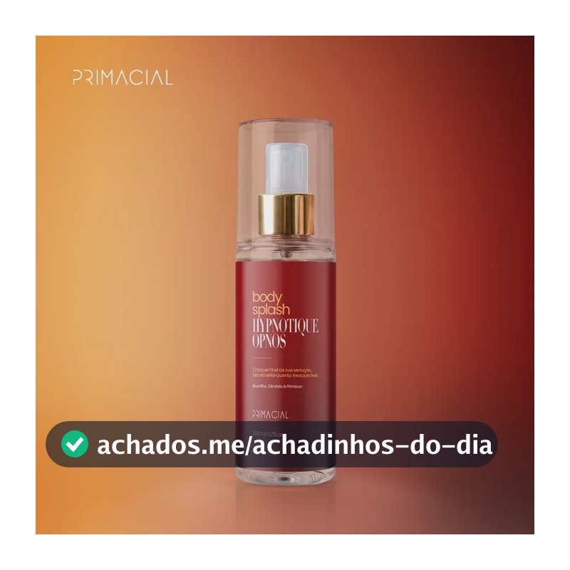 BODY SPLASH FEMININO HYPNOTIQUE OPNOS 200ML - PRIMACIAL PERFUME ABAUNILHADO E FLORAL