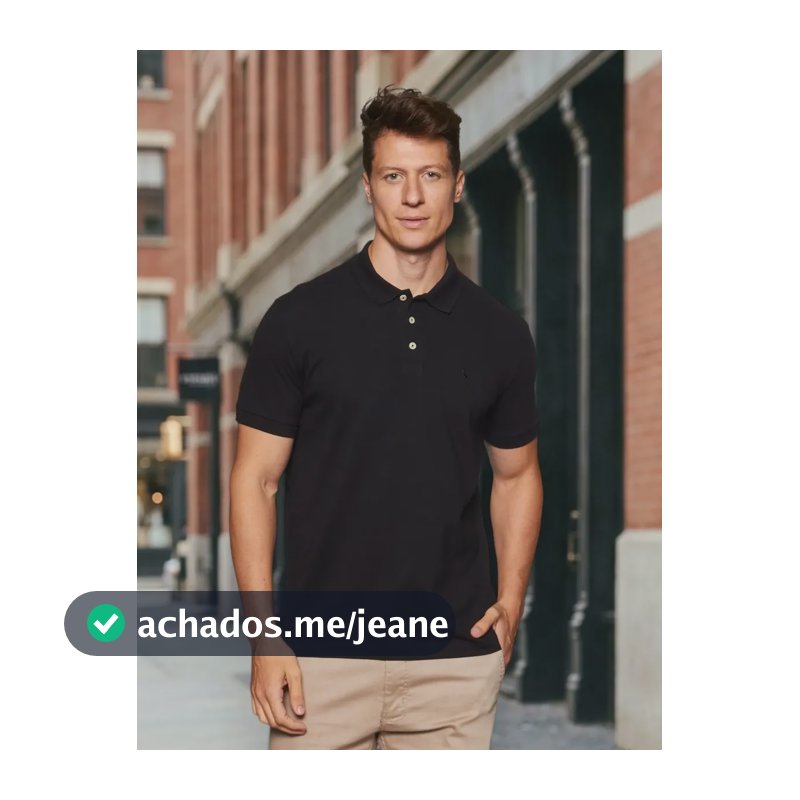 Camisa Polo Piquet Classica Reserva Masculina Adulto Preto N/a P Lisa