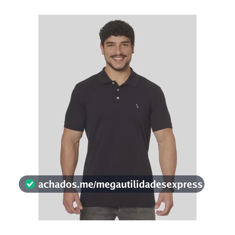Camisa Reserva Masculino Polo Regular Essence Preto Liso G