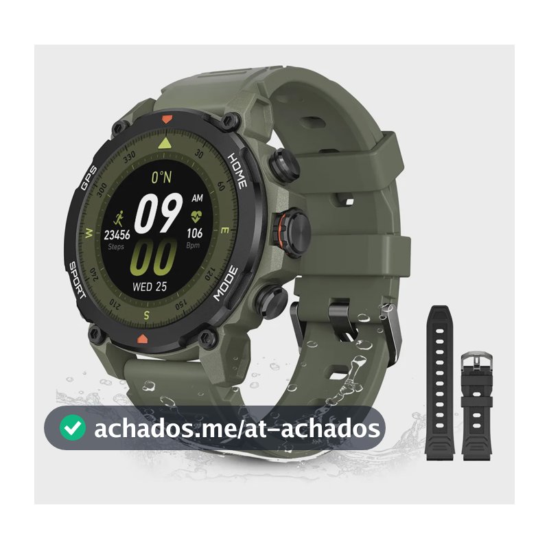 Relógio Smartwatch Aurafit G6 Com 5atm E Gps Verde Militar Verde Militar Sport Verde Militar/preto