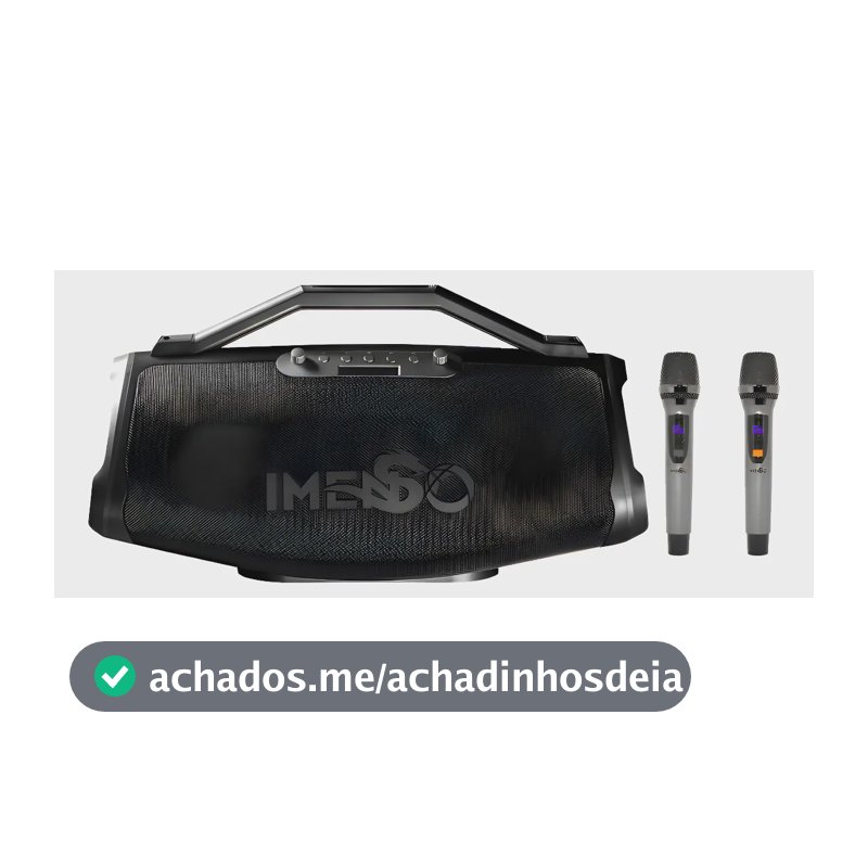 Caixa De Som Imenso X75 200w Rms 9000mah Ipx4 C/ 2 Microfone Preto 127/220v