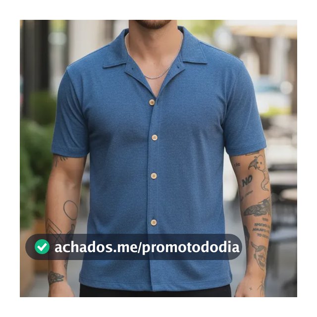 Camisa Masculina Slim De Malha Eco Com Botões De Madeira