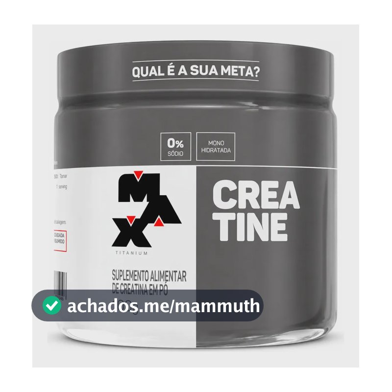 Creatina 100g Creatina Monohidratada Max Titanium Sem Sabor Alta Pureza