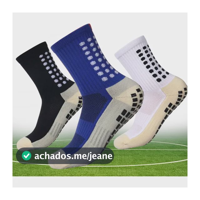 Kit 3 Pares Meia Antiderrapante Esportiva Futebol Treino Pro