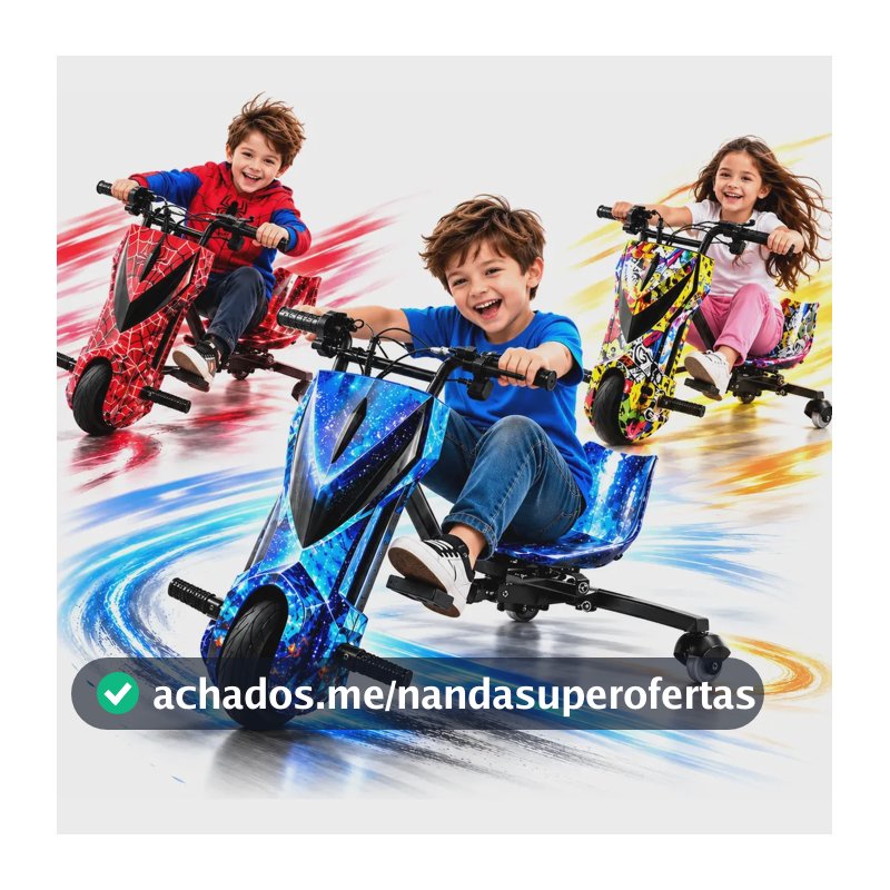 Triciclo Eletrico Drift Grande 350w 36v Suporta 90kg +brinde Cores Aleatórias Meninos