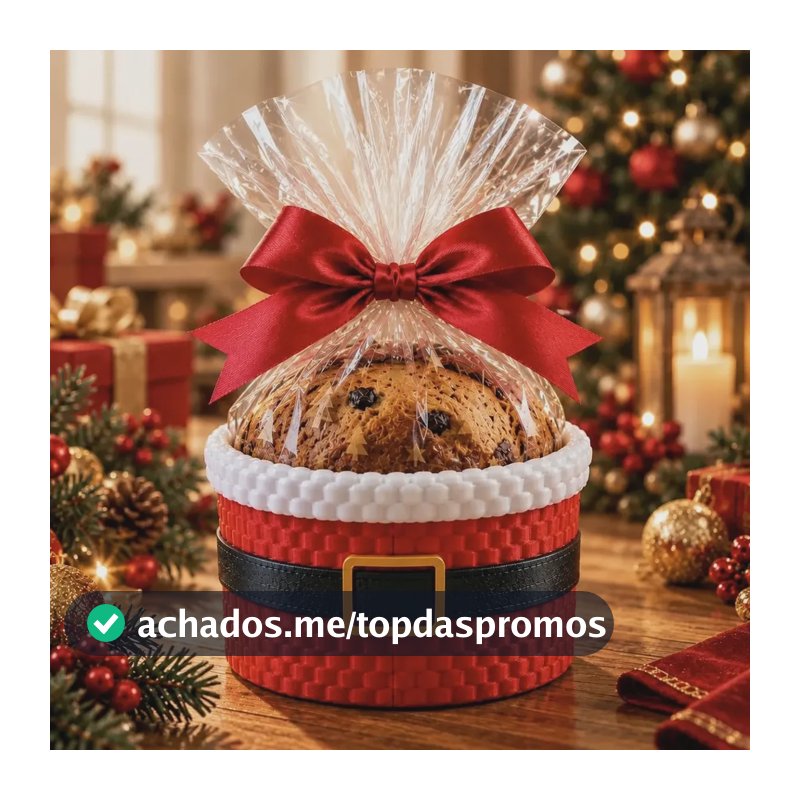 Porta Panetone Decorativo Papai Noel Enfeite Natalino Presen