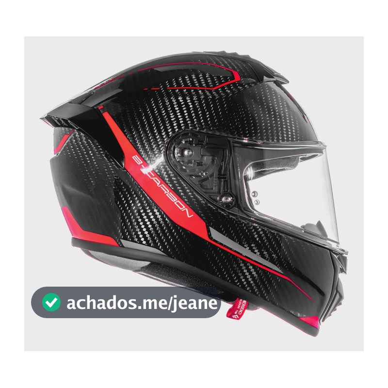 Capacete Moto Bieffe Premium B-carbon C-six Cor Preto Com Vermelho Tamanho Do Capacete 62