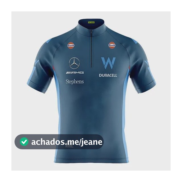 Camisa Para Ciclista F1 Williams Speed Com Bolsos Uv 50+