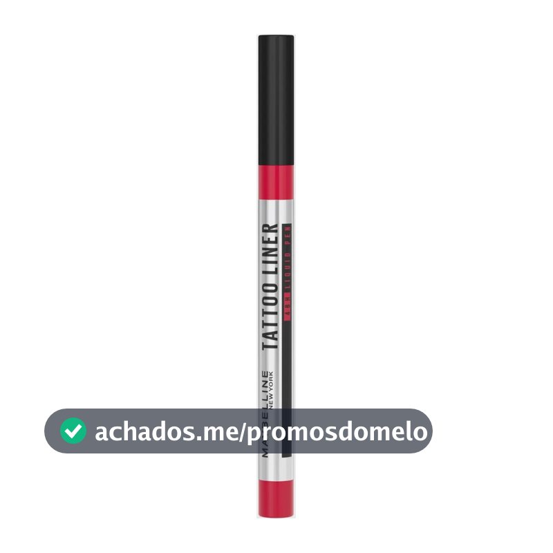 Caneta Delineadora Ponta Flexível Alta Precisão Longa Duração 48H À Prova D'água Não Borra Acabamento Fosco Profissional Preto Tattoo Liner Maybelline NY 1g